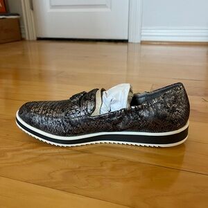 Black Snakeskin Loafers